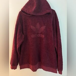 Vintage Adidas Maroon Fleece Hoodie XL